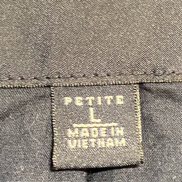 Banana Republic Trenchcoat Navy Blue Double Breasted size Petite Large - Picture 13 of 14